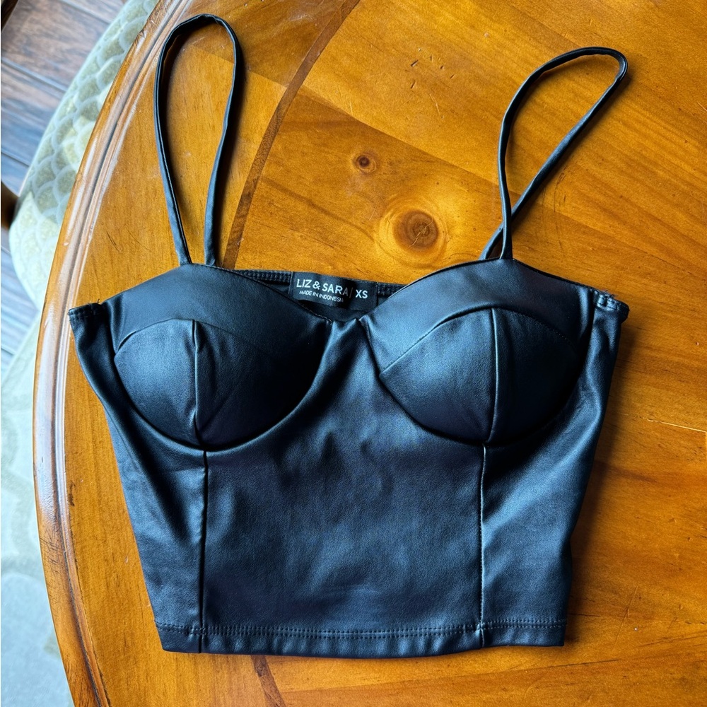 Black Fitted Bustier Top with built in padding